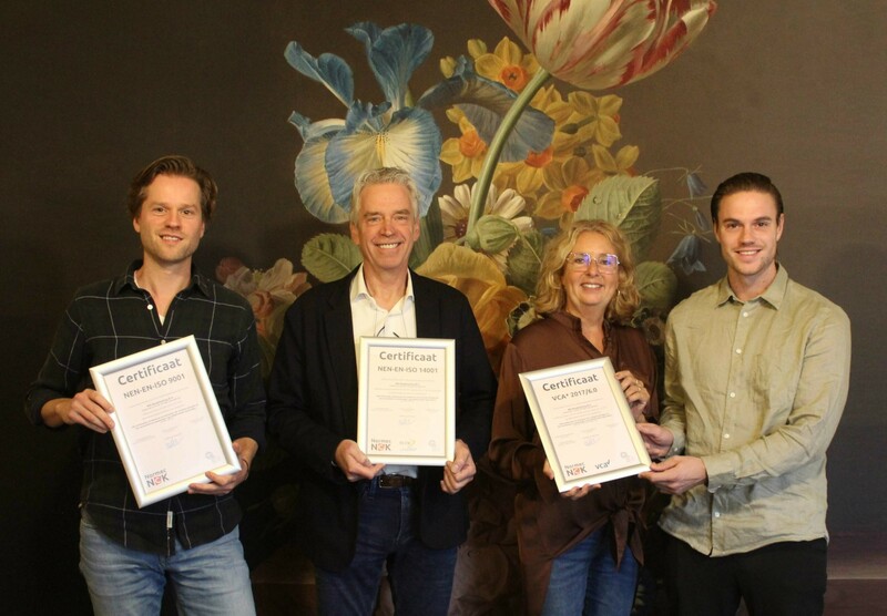 ISO 9001, ISO 14001 en VCA* certificeringen behaald!